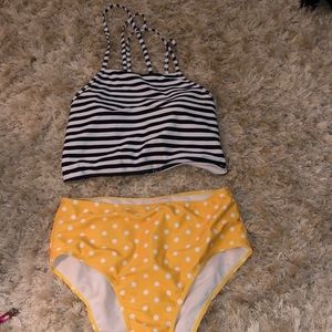 Two piece high waisted bathing suit